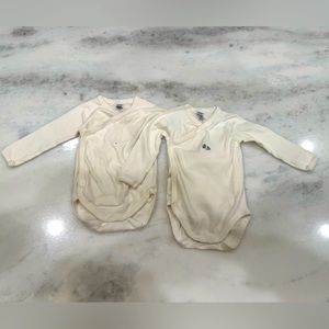 Petit bateau crossover onesies. Size 12 months